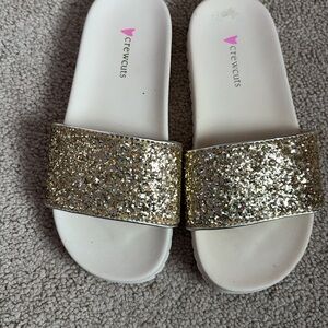 Crewcuts Glittery Gold Slide Sandals